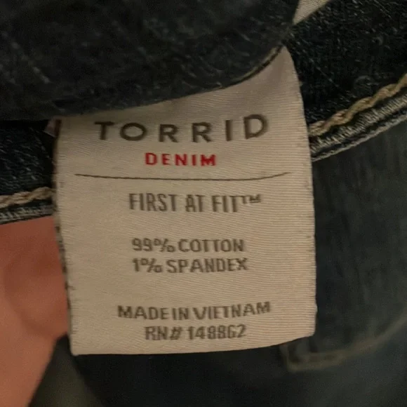 Dark blue, bootcut denim jeans. Size 14R by Torrid! - Picture 4 of 4